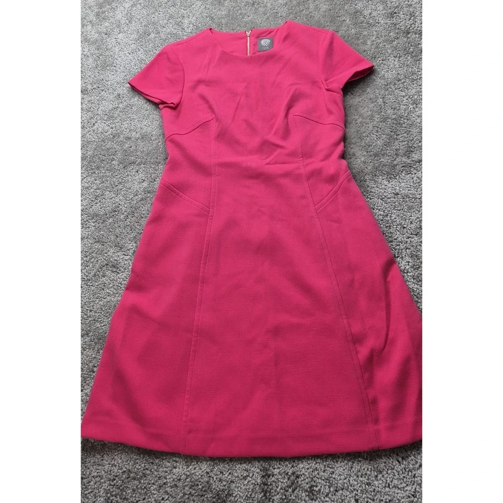 Vince Camuto Dress Women's 10 Pink‎ Sleeveless Back Zipper Accent Sheath
